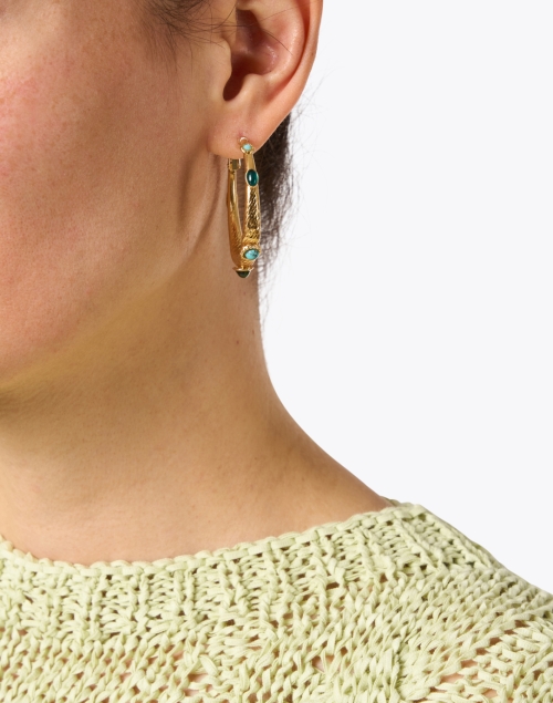 Look image - Gas Bijoux - Textured Gold Hoop Earrings