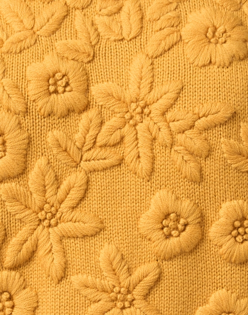 Fabric image - Jason Wu - Golden Yellow Embroidered Wool Sweater 