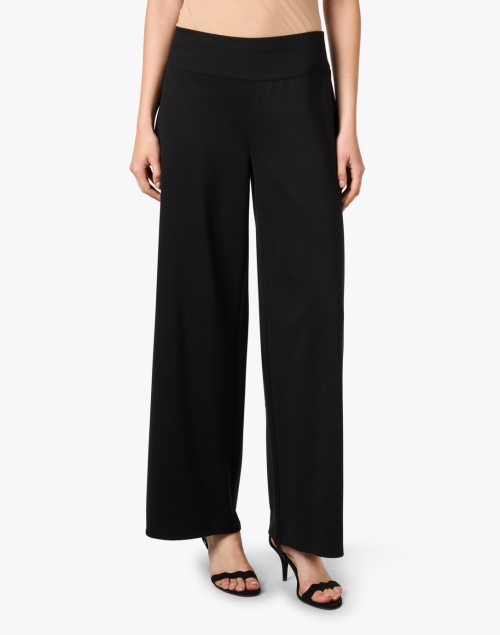 Front image - Eileen Fisher - Black Ponte Wide Leg Pant