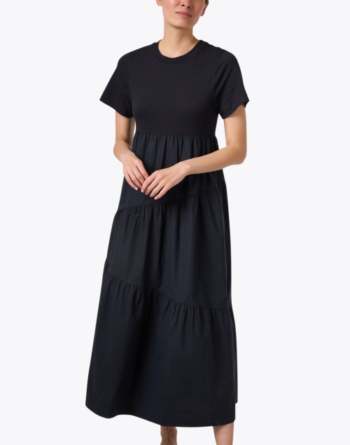 Front image - Boss - Ensi Black Tiered Cotton Dress