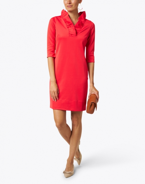 Look image - Gretchen Scott - Red Ruffle Neck Dress
