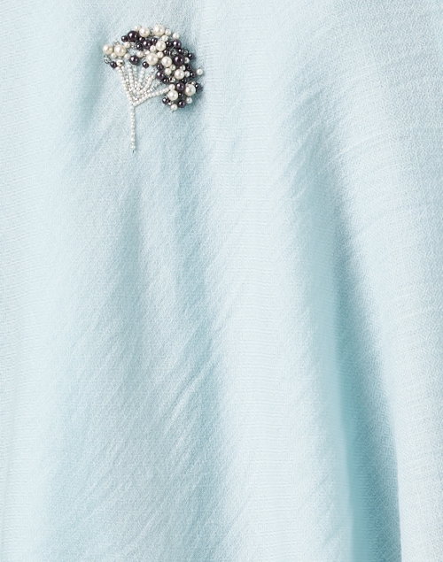 Fabric image - Janavi - Blue Beaded Merino Wool Scarf
