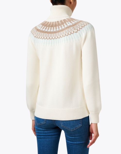 Back image - Burgess - Helsinki White Multi Print Turtleneck Sweater