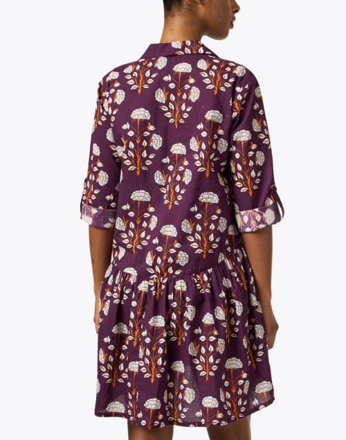 Back image - Ro's Garden - Deauville Purple Printed Shirt Dress