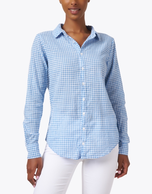 Front image - CP Shades - Romy Blue Gingham Linen Shirt