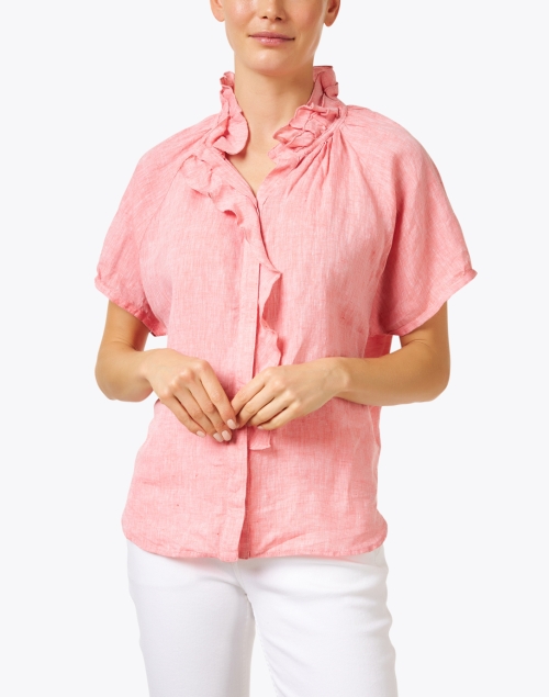 Front image - Finley - Frankie Pink Linen Shirt