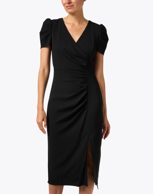 Front image - Shoshanna - Black Stretch Ruched Dress