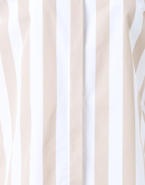 Fabric image - Lafayette 148 New York - Rae Tan Striped Button Down Shirt