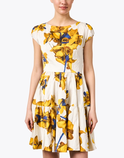 Front image - Jason Wu Collection - White and Yellow Print Dress