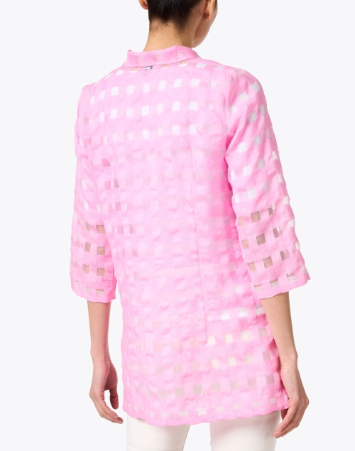 Back image - Connie Roberson - Rita Pink Sheer Plaid Shirt