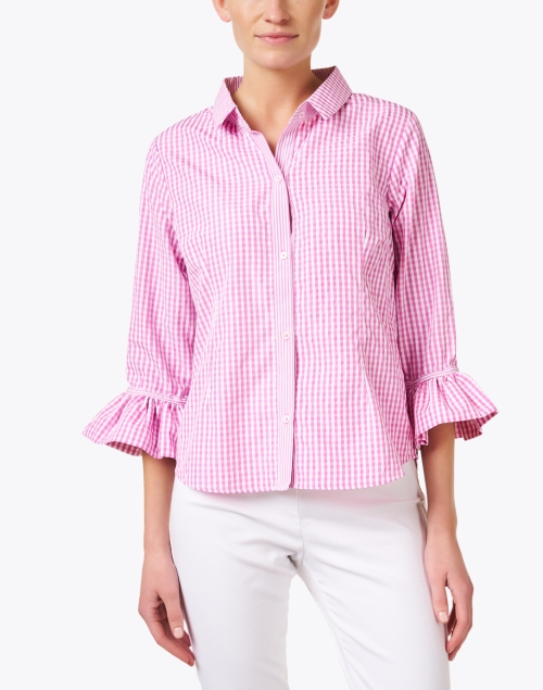 Front image - Gretchen Scott - Pink and White Gingham Shirt