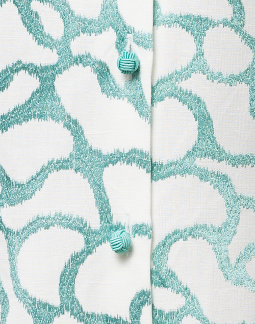 Connie Roberson - Rita Mint Embroidered Linen Silk Top