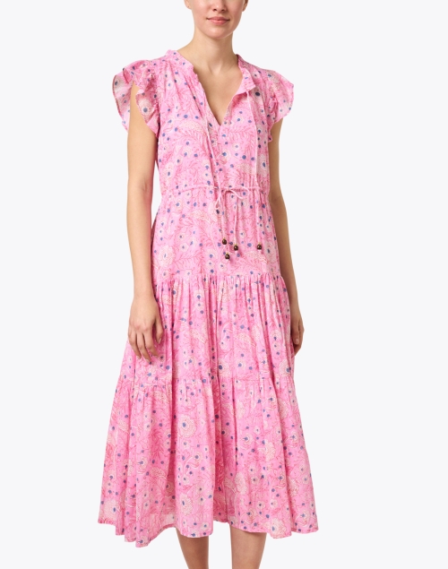 Front image - Oliphant - Pink Floral Print Cotton Dress