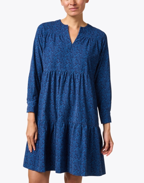 Front image - Rosso35 - Blue Print Corduroy Dress