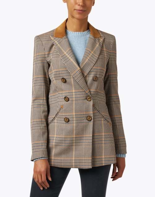 Front image - Veronica Beard - Elvana Multi Plaid Double Breasted Dickey Jacket