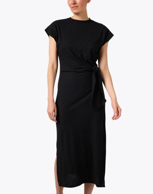 Front image - Apiece Apart - Vanina Black Cotton Dress