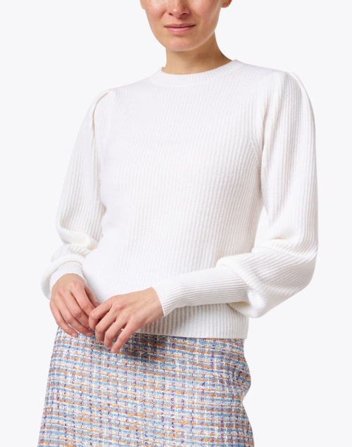 Front image - Allude - Ivory Cashmere Rib Sweater