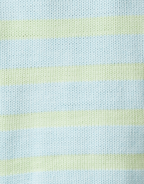Fabric image - White + Warren - Aqua and Green Striped Cotton Sweater