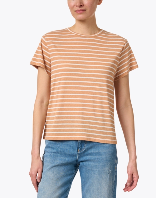 Front image - Vince - Orange and White Striped Tee