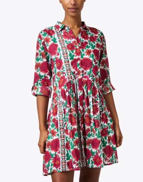 Front image - Ro's Garden - Deauville Multi Floral Print Shirt Dress