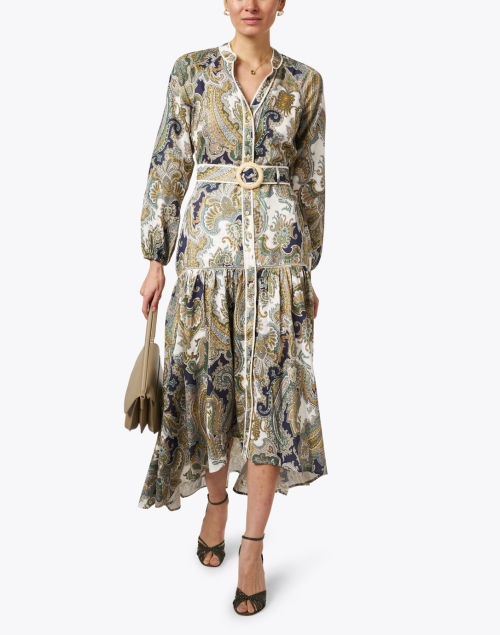 Look image - Veronica Beard - Kadar Multi Print Linen Dress