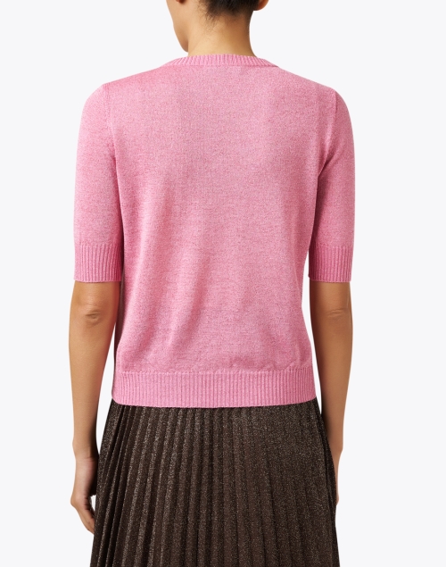 Back image - D.Exterior - Pink Lurex Elbow Sleeve Sweater