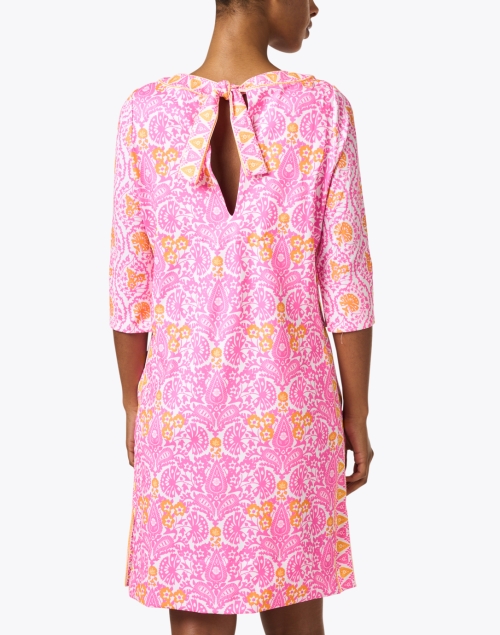 Back image - Gretchen Scott - Pink and Orange East India Print Dress