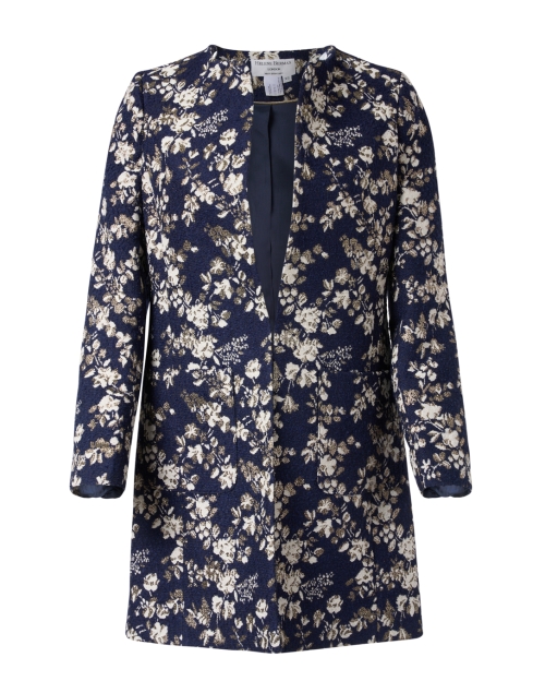 Product image - Helene Berman - Alice Navy and Gold Lurex Floral Jacquard Jacket