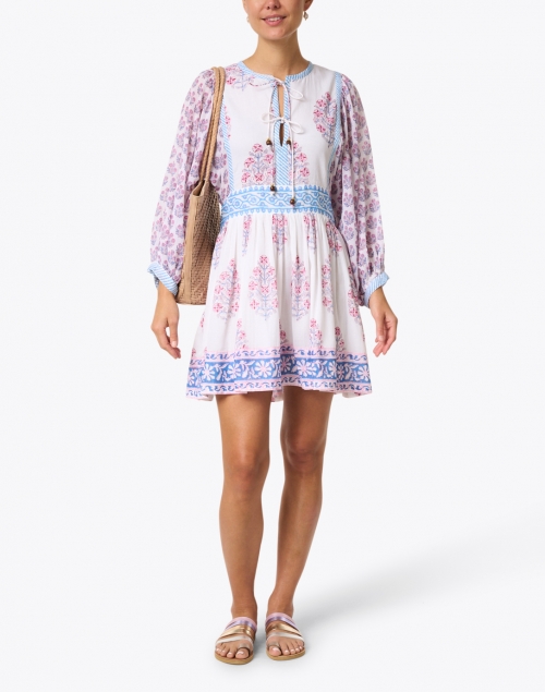 Posey Blue and Pink Print Dress