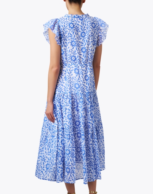 Back image - Oliphant - Jakarta Blue and White Cotton Dress