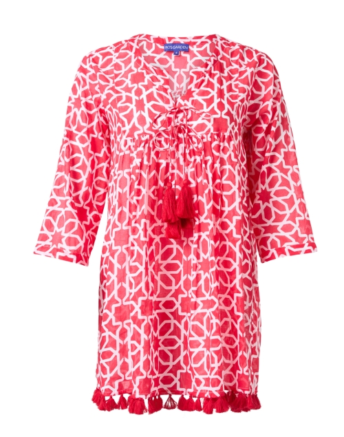 Product image - Ro's Garden - Seychelles Red Print Cotton Tunic Top