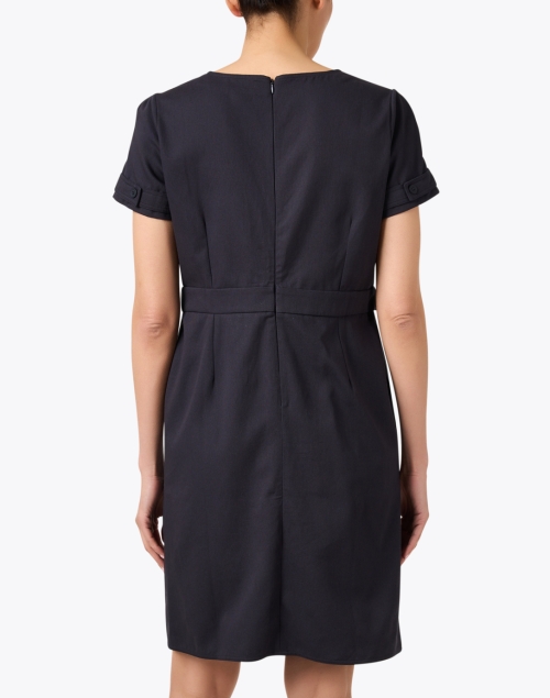 Back image - Saint James - Albenga Navy Cotton Sheath Dress