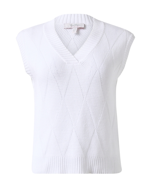 Max Mara Leisure Zebio White Sleeveless Sweater