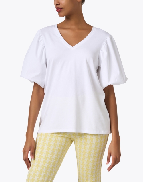 Front image - Hinson Wu - Kaitlyn White Cotton Blend Top