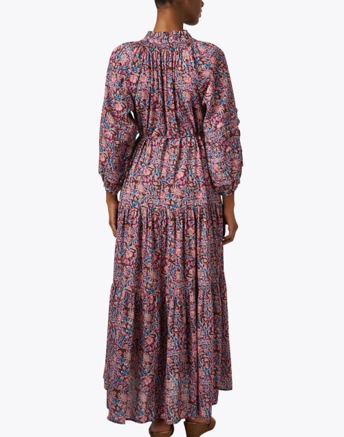 Back image - Apiece Apart - Trinidad Brown Multi Print Cotton Dress
