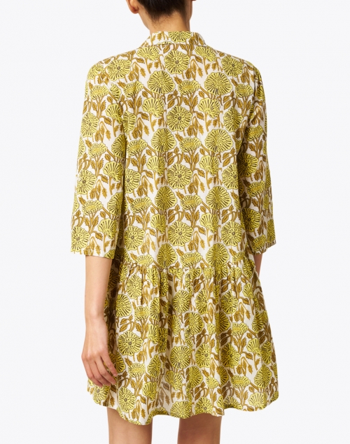 Ro's Garden - Deauville Citron Floral Print Shirt Dress