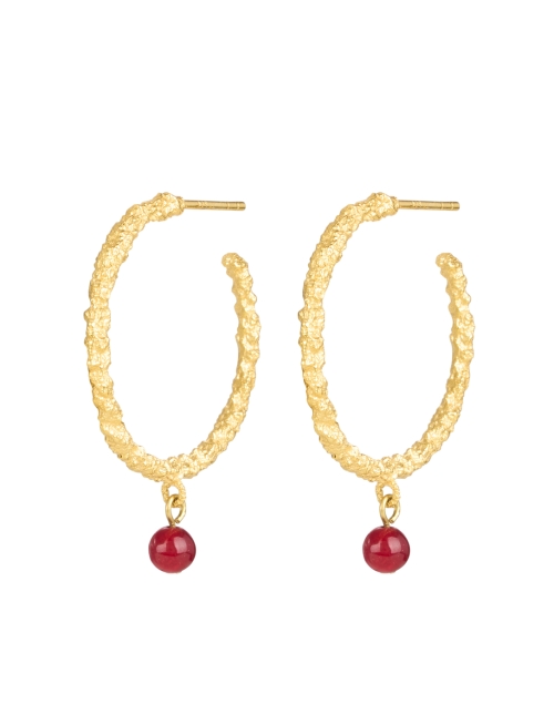 Product image - Peracas - Vino Gold and Red Hoop Earrings