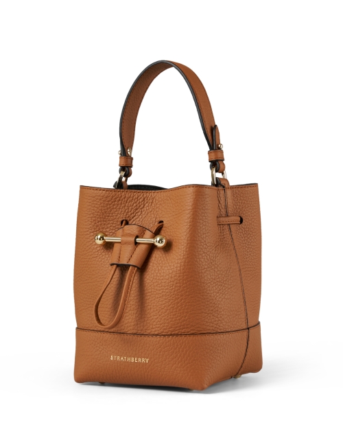 Front image - Strathberry - Lana Osette Mini Tan Leather Bucket Bag