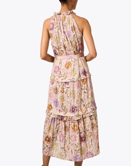 Back image - Kobi Halperin - Rosalie Pink Metallic Print Dress