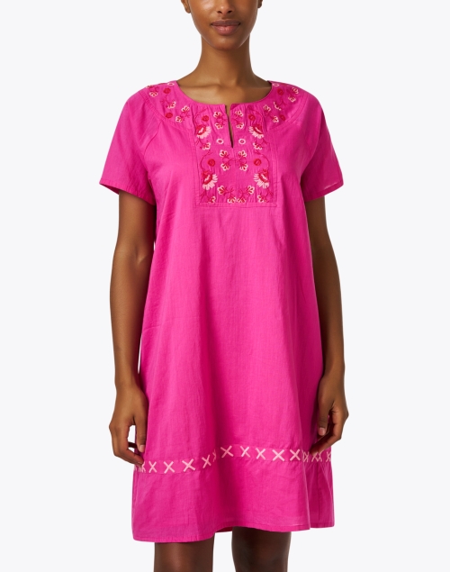 Front image - Ro's Garden - Norah Pink Floral Embroidered Dress