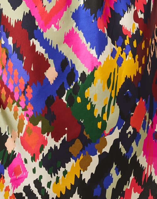 Fabric image - Vilagallo - Adriana Multi Ikat Silk Shirt Dress