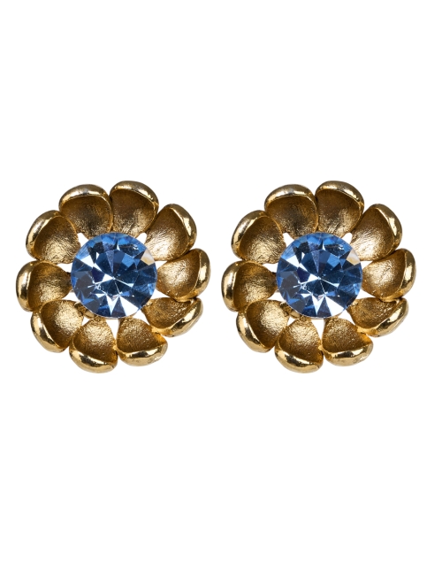 Oscar de la Renta Sapphire Crystal Flower Earring