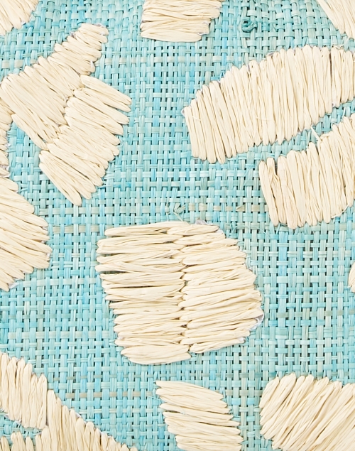 Fabric image - Kayu - Frances Blue Embroidered Raffia Clutch