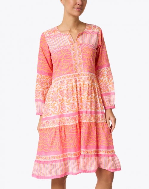 Bella Tu - Taryn Orange Block Print Cotton Dress