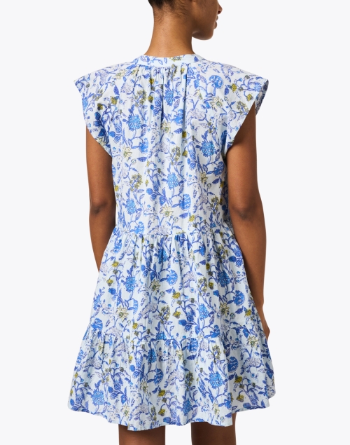 Back image - Pomegranate - Blue Print Cotton Dress