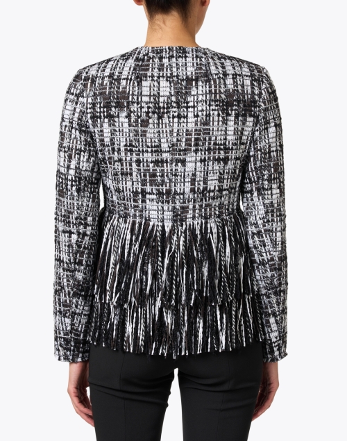 Back image - Jason Wu Collection - Black and White Tweed Fringe Jacket