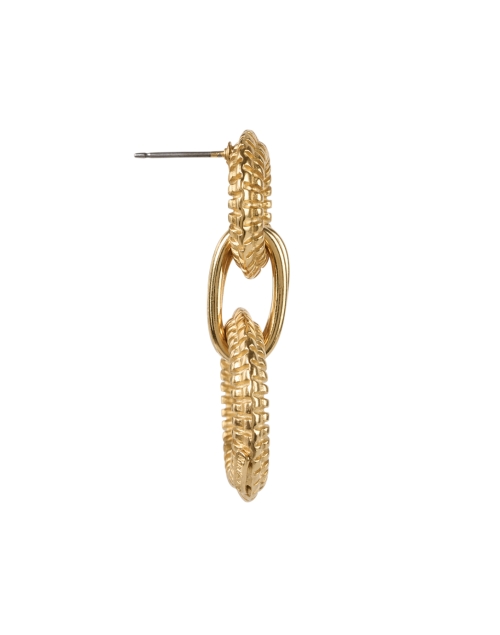 Back image - Ben-Amun - Gold Textured Drop Link Earrings