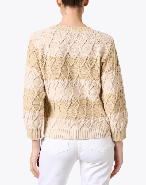 Back image - Weekend Max Mara - Panino Beige Stripe Cotton Blend Sweater