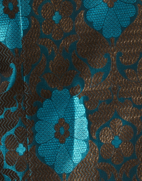 Fabric image - Connie Roberson - Rita Turquoise and Gold Medallion Print Jacket