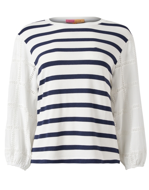 Product image - Vilagallo - Eugen Navy and White Striped Cotton Top
